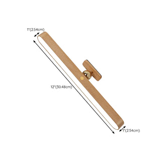 Rotatable Simple Bedroom Wooden Oval LED Vanity Light Zawala #size