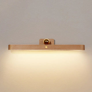 Rotatable Simple Bedroom Wooden Oval LED Vanity Light Zawala Image - 5