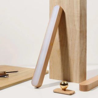 Rotatable Simple Bedroom Wooden Oval LED Vanity Light Zawala Image - 9