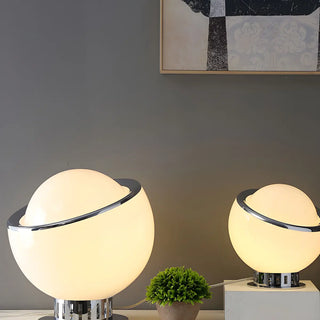 Simple Mini Semicircle Globe Glass Shade Table Lamp Zawala Image - 2
