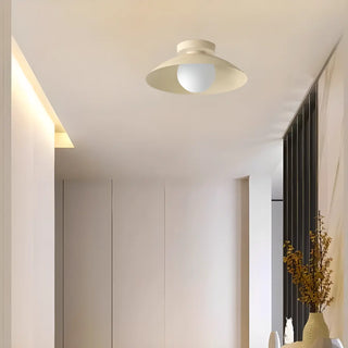 ZOWALA - Glass Glob Solid Color Dome Semi-Flush Mount Light Image - 1