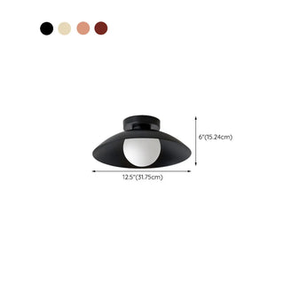 ZOWALA - Glass Glob Solid Color Dome Semi-Flush Mount Light #size