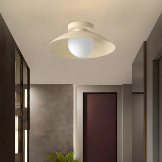 ZOWALA - Glass Glob Solid Color Dome Semi-Flush Mount Light Image - 2