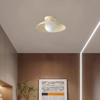 ZOWALA - Glass Glob Solid Color Dome Semi-Flush Mount Light Image - 3