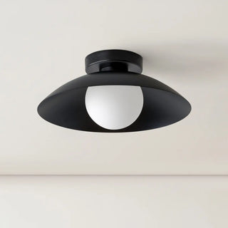 ZOWALA - Glass Glob Solid Color Dome Semi-Flush Mount Light Image - 4
