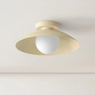 ZOWALA - Glass Glob Solid Color Dome Semi-Flush Mount Light Image - 5