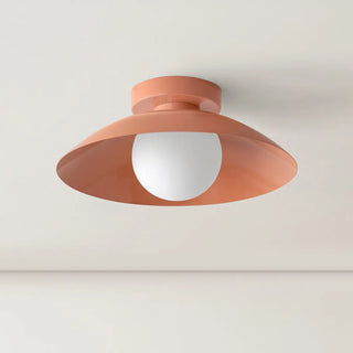 ZOWALA - Glass Glob Solid Color Dome Semi-Flush Mount Light Image - 6