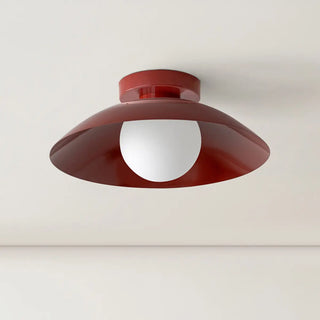 ZOWALA - Glass Glob Solid Color Dome Semi-Flush Mount Light Image - 7