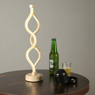 Modern Simple Spiral Gold Finish Ambient LED Table Lamp Zawala Image - 1