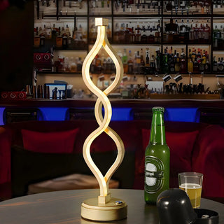 Modern Simple Spiral Gold Finish Ambient LED Table Lamp Zawala Image - 2
