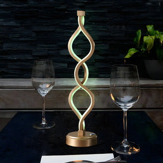Modern Simple Spiral Gold Finish Ambient LED Table Lamp Zawala Image - 3