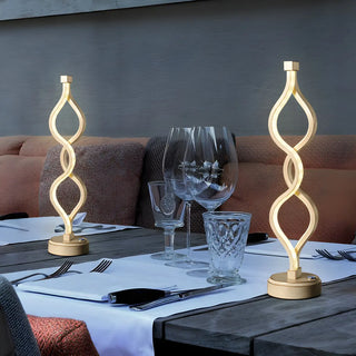 Modern Simple Spiral Gold Finish Ambient LED Table Lamp Zawala Image - 4