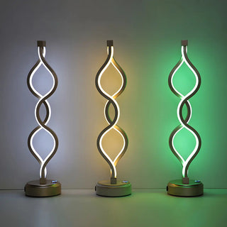 Modern Simple Spiral Gold Finish Ambient LED Table Lamp Zawala Image - 5