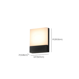 Simple Geometric Square Metal Outdoor LED Wall Light #size