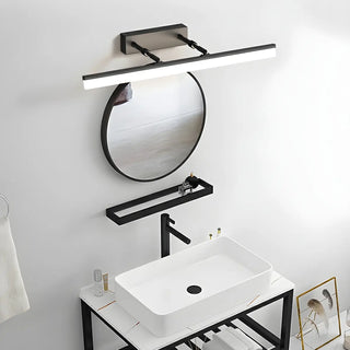 Simple Rotating Rectangular Black Metal Vanity Light Zawala Image - 3
