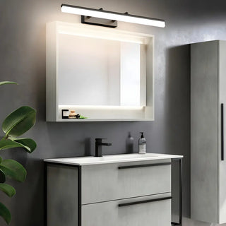 Simple Rotating Rectangular Black Metal Vanity Light Zawala Image - 4