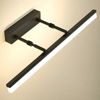 Simple Rotating Rectangular Black Metal Vanity Light Zawala Image - 7