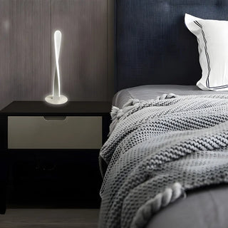 Stylish Simple Twisted Metal LED Bedside Table Lamp Zawala Image - 1