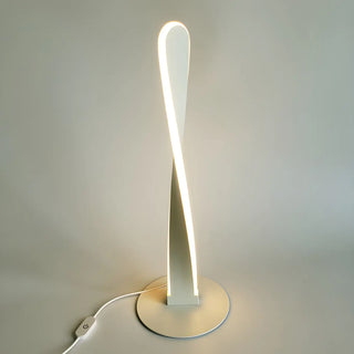 Stylish Simple Twisted Metal LED Bedside Table Lamp Zawala Image - 11