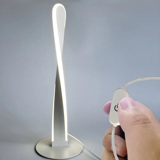 Stylish Simple Twisted Metal LED Bedside Table Lamp Zawala Image - 3