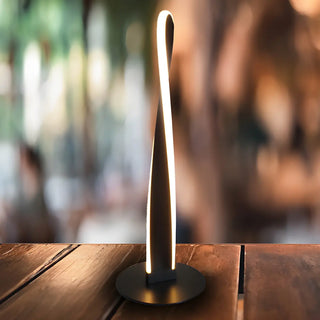 Stylish Simple Twisted Metal LED Bedside Table Lamp Zawala Image - 5