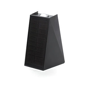 Simple Black Angular Metal Outdoor Solar Wall Light Zawala Image - 5