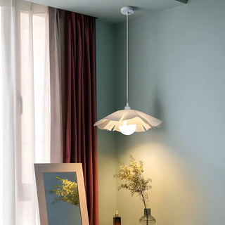 ZOWALA - Elegant White Acrylic Flower Curved Bedroom Pendant Light Image - 1