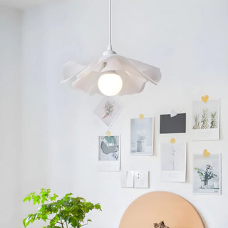ZOWALA - Elegant White Acrylic Flower Curved Bedroom Pendant Light Image - 11