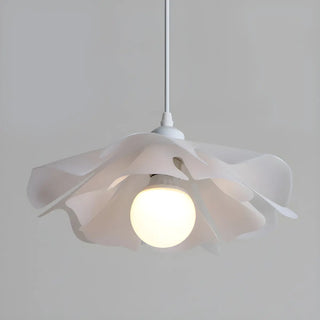 ZOWALA - Elegant White Acrylic Flower Curved Bedroom Pendant Light Image - 12