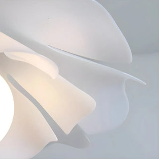 ZOWALA - Elegant White Acrylic Flower Curved Bedroom Pendant Light Image - 13