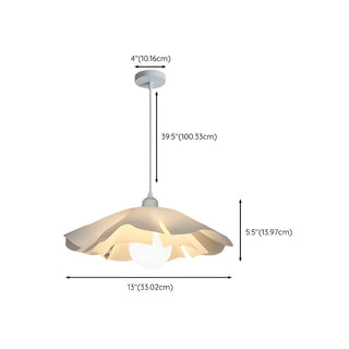 ZOWALA - Elegant White Acrylic Flower Curved Bedroom Pendant Light #size