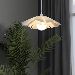 ZOWALA - Elegant White Acrylic Flower Curved Bedroom Pendant Light Image - 3