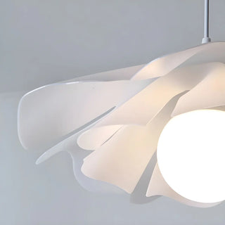 ZOWALA - Elegant White Acrylic Flower Curved Bedroom Pendant Light Image - 7