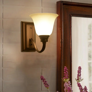 ZOWALA - Simple Frosted Bell Glass Bronze Vanity Sconce Light Image - 1