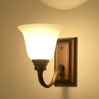 ZOWALA - Simple Frosted Bell Glass Bronze Vanity Sconce Light Image - 10