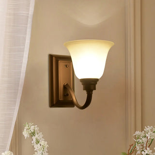 ZOWALA - Simple Frosted Bell Glass Bronze Vanity Sconce Light Image - 11