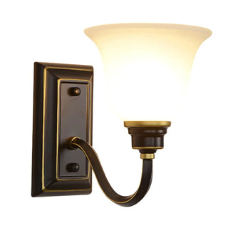 ZOWALA - Simple Frosted Bell Glass Bronze Vanity Sconce Light Image - 13