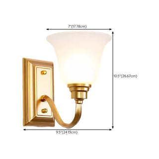 ZOWALA - Simple Frosted Bell Glass Bronze Vanity Sconce Light Image - 15