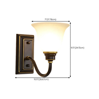 ZOWALA - Simple Frosted Bell Glass Bronze Vanity Sconce Light Image - 16