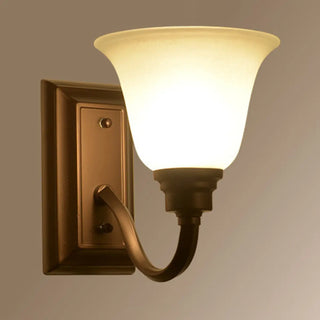 ZOWALA - Simple Frosted Bell Glass Bronze Vanity Sconce Light Image - 5