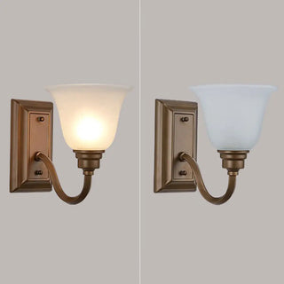 ZOWALA - Simple Frosted Bell Glass Bronze Vanity Sconce Light Image - 7