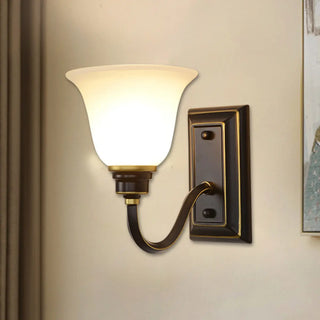 ZOWALA - Simple Frosted Bell Glass Bronze Vanity Sconce Light Image - 8