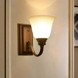 ZOWALA - Simple Frosted Bell Glass Bronze Vanity Sconce Light Image - 9