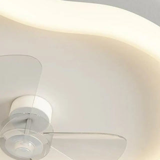 Simple Flush 3 Blade White Cloud Ceiling Fan with Light Zawala Image - 6