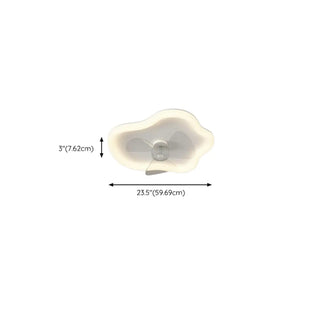 Simple Flush 3 Blade White Cloud Ceiling Fan with Light Zawala Image - 8