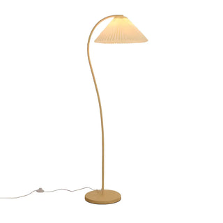 ZOWALA - Simple White Curved Pleated Floor Lamp Image - 14