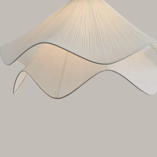 ZOWALA - Modern White Fabric Wave Tier Adjustable Pendant Light Image - 10