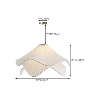 ZOWALA - Modern White Fabric Wave Tier Adjustable Pendant Light #size