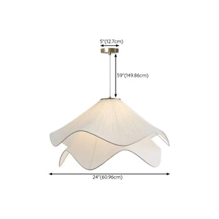 ZOWALA - Modern White Fabric Wave Tier Adjustable Pendant Light Image - 12