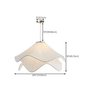 ZOWALA - Modern White Fabric Wave Tier Adjustable Pendant Light Image - 13